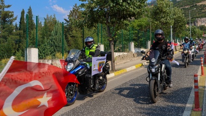 Denizli'de motosikletliler Jandarma Teşkilatının kuruluşunu oluşturdukları konvoyla kutladı