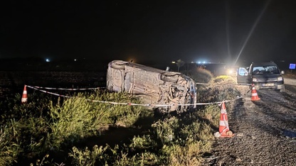 Afyonkarahisar'da devrilen otomobildeki 1 kişi öldü, 2 kişi yaralandı