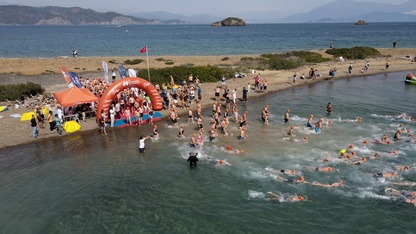 Fethiye'de Uluslararası Göcek Açık Su Yüzme Yarışması başladı