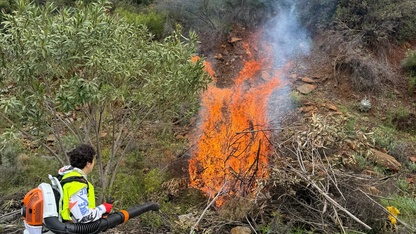 Marmaris'te orman yangınlarına karşı yol kenarlarında temizlik çalışması