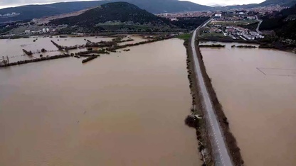 Muğla'da sağanak sonrası su altında kalan tarım arazileri havadan görüntülendi