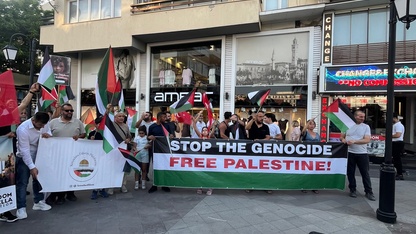 Kuşadası'nda İsrail'in Gazze'ye yönelik saldırıları protesto edildi