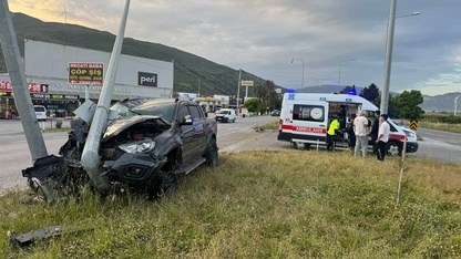 Aydın'da trafik kazası güvenlik kamerasınca kaydedildi