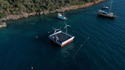 Bodrum'da denize indirilen yüzer deniz suyu arıtma platformu tanıtıldı 