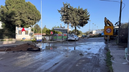 Bodrum'da içme suyu isale hattı patladı