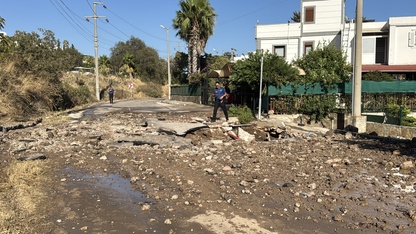 Bodrum'da içme suyu isale hattı patladı