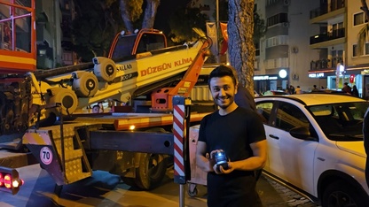 Aydın'da vinçle evlilik teklifi