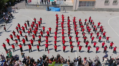 Kütahya’da 100'den fazla öğrenci harmandalı oynadı