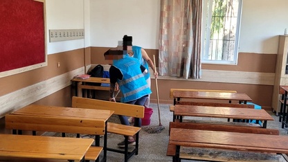 Muğla'da yükümlüler okul temizliği yaptı