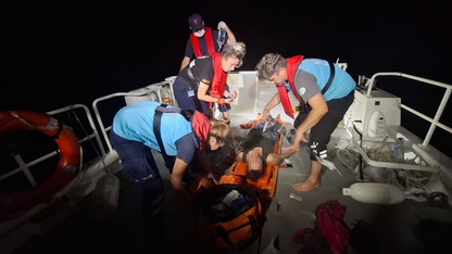 Fethiye açıklarında özel teknede yaralanan kişiye tıbbi tahliye yapıldı