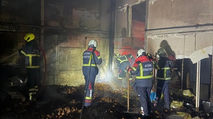 Aydın'da çam fıstığı işleme tesisinde çıkan yangın söndürüldü