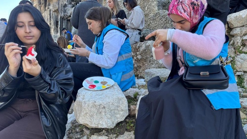 Muğla'da genç sanatçılar Tlos Antik Kenti'nde tarihe dokundu