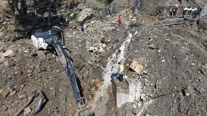 Köyceğiz'de heyelanın zarar verdiği su hatları yenilendi