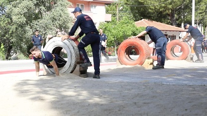 Muğla'da 286 aday, itfaiye eri olabilmek için zorlu parkurlarda mücadele etti
