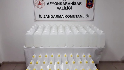 Afyonkarahisar'da 230 litre etil alkol ele geçirildi