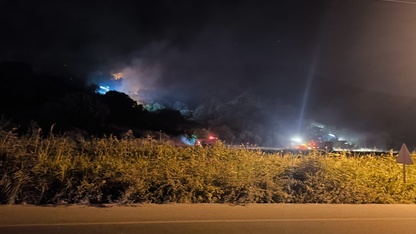 İzmir Dikili'de makilikte çıkan yangına müdahale ediliyor
