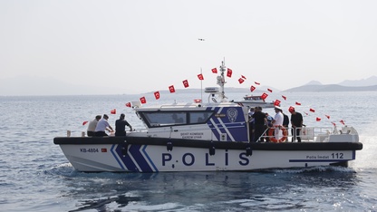 Bodrum'da Şehit Komiser Ekrem Uyar kontrol botu denize indirildi