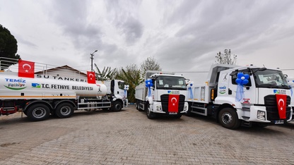 Fethiye Belediyesi'nin araç filosuna 12 yeni araç eklendi