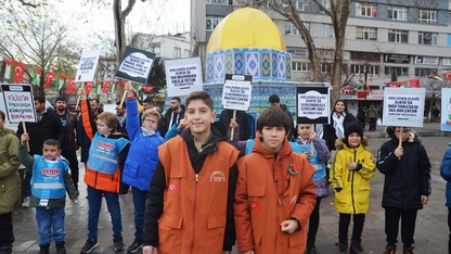 Kütahya’da minikler Gazze’deki akranları için yürüdü