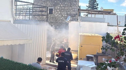 Bodrum'da iş yerinin geri dönüşüm deposunda çıkan yangın söndürüldü