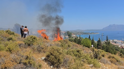 Datça'da makilik alanda çıkan yangın söndürüldü