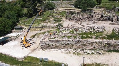 Labraunda Antik Kenti'nin teras duvarları gün yüzüne çıkarılıyor