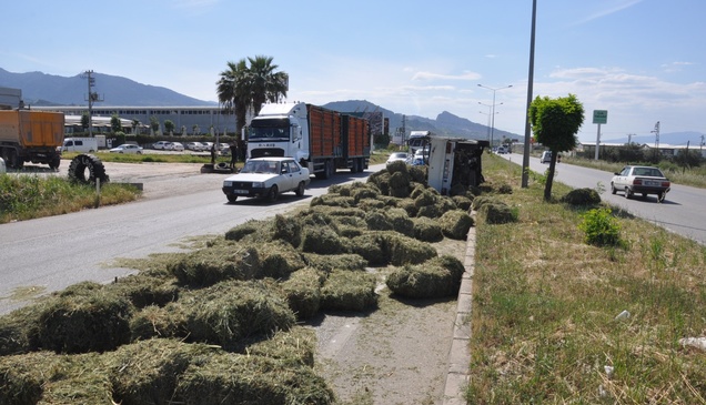 Manisa'da takla atan kamyonetin sürücüsü yaralandı