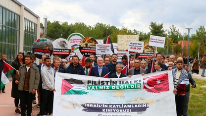 Uşak'ta İsrail'in Filistin'e saldırıları protesto edildi