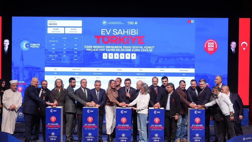 Cumhurbaşkanı Yardımcısı Yılmaz, "Ev Sahibi Türkiye İzmir Kura Çekiliş Töreni"nde konuştu: